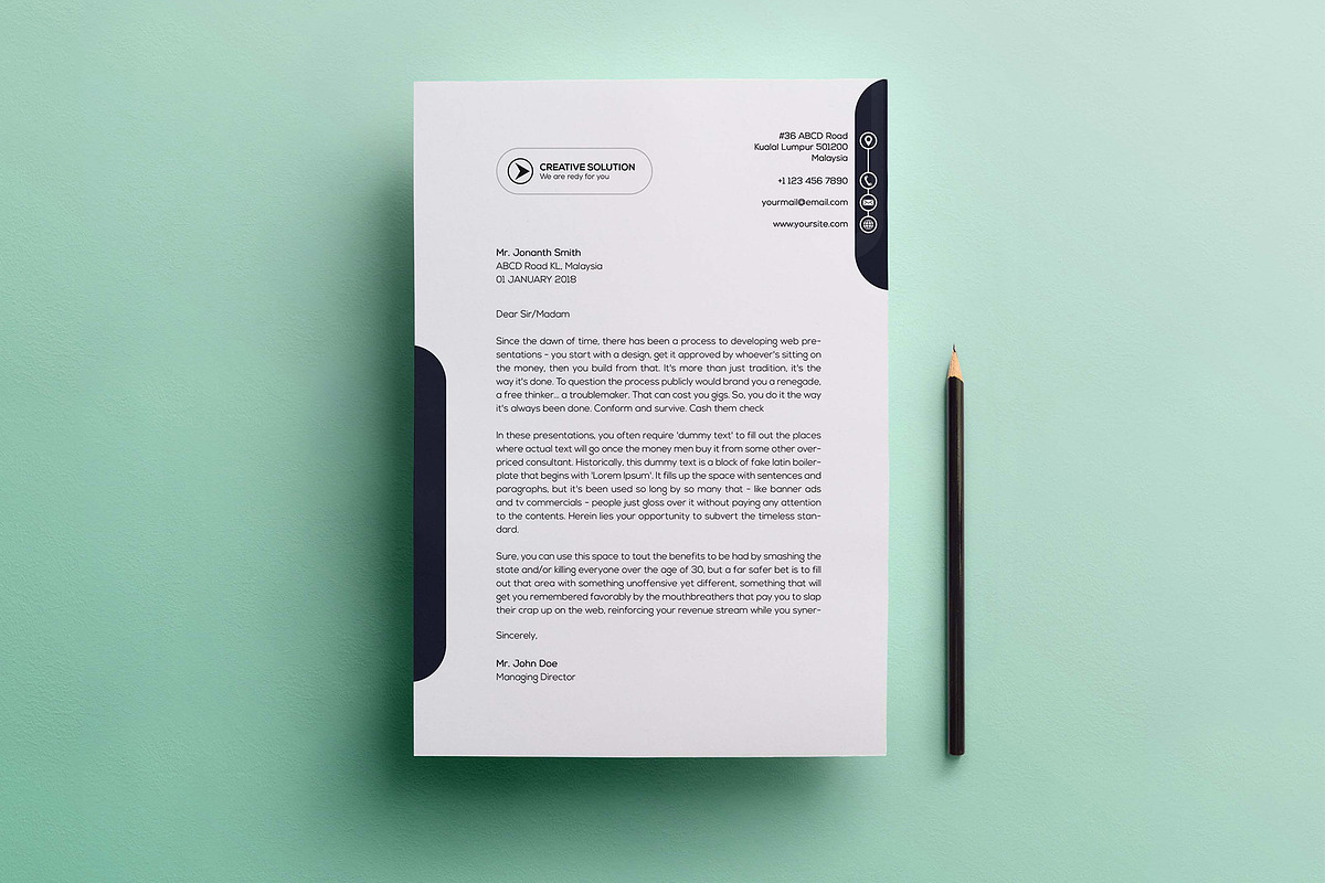 Corporate Letterhead with MS Word, a Stationery Template by GreenPixi (Photo 9 of 11)