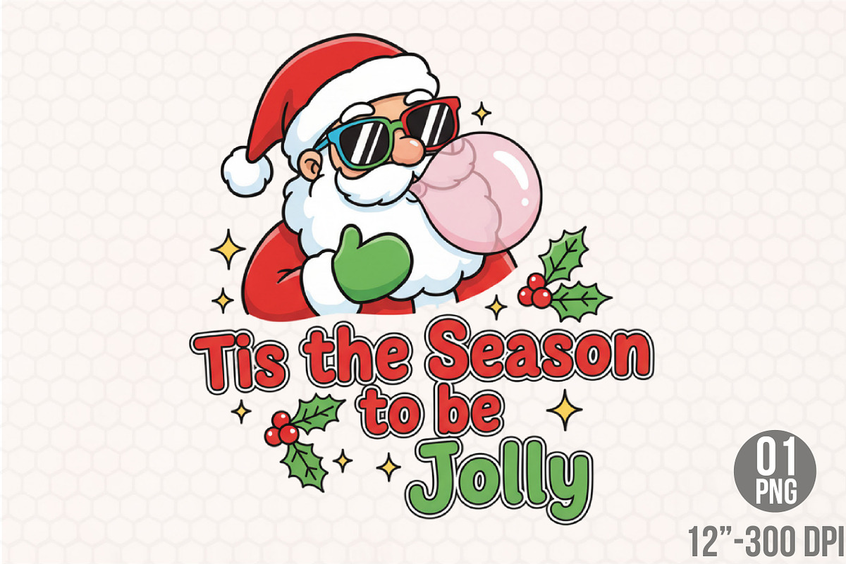 Retro Christmas Santa Tis the Season, an Illustration by Designking (Photo 4 of 6)