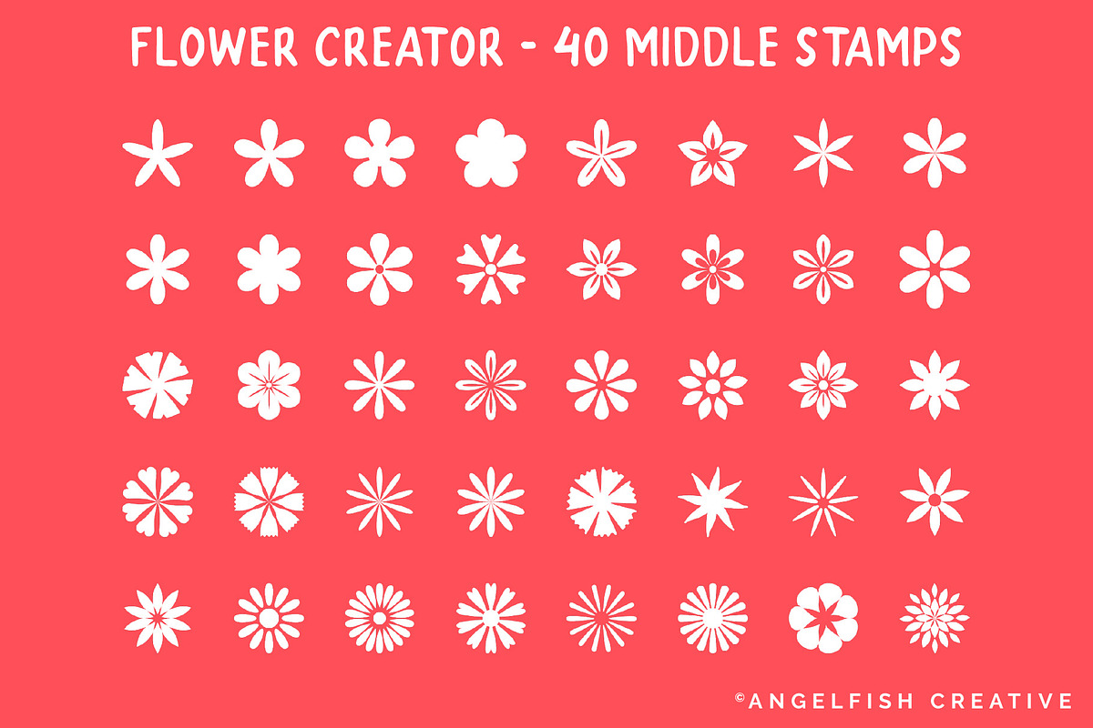 Flower Creator Procreate Brush Set, a Brush Add-On by AngelfishCreative (Photo 4 of 9)