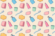 Bathroom accessories pattern, an Illustration by Cmeree (Thumbnail 2 of 3)