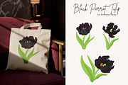 Black Parrot Tulip flower Vector, a Seasonal Illustration by Universe Mary (Thumbnail 4 of 7)