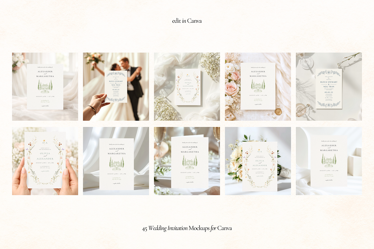 Wedding Invitation Canva Mockups, an Advertising Mockup by Matisse Studio (Photo 8 of 9)