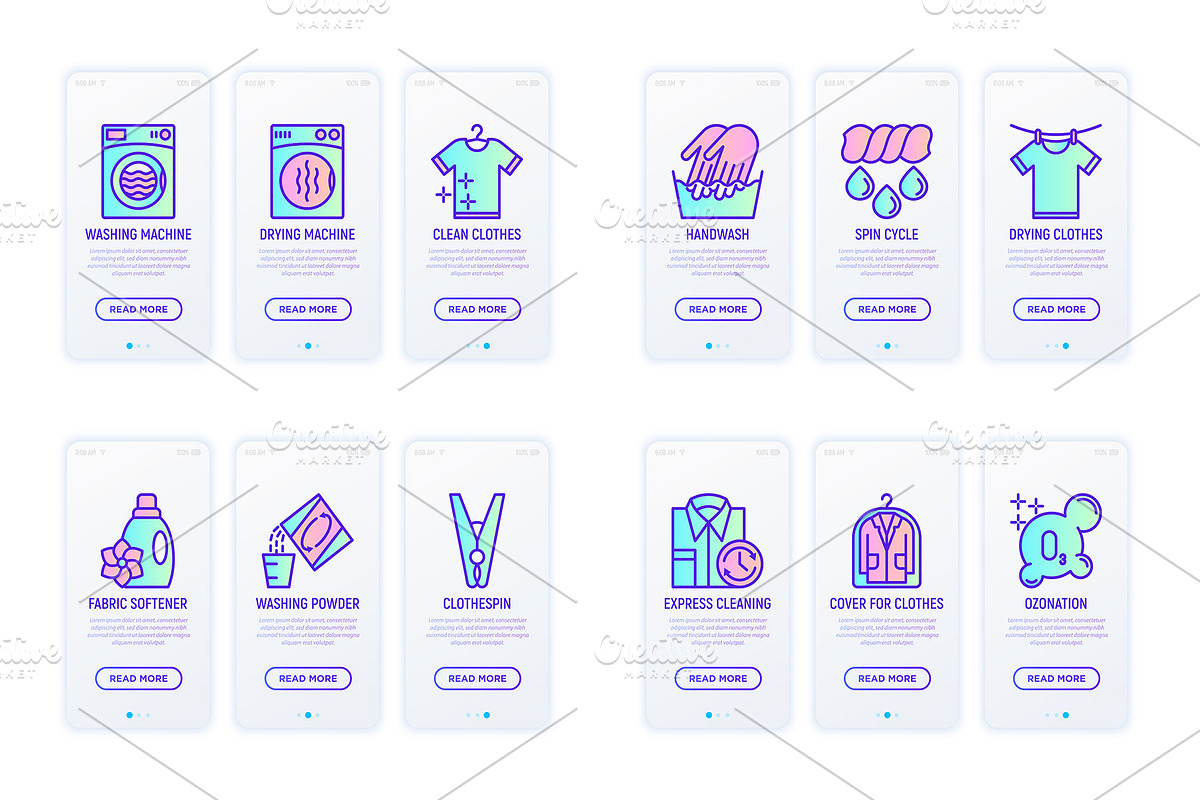 Laundry Service | 16 Thin Line Icons, an Outline Icon by Alex Blogoodf (Photo 9 of 11)