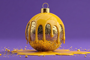 Gold Christmas Ornament on Purple, a Beauty & Fashion Photo by Ales Munt