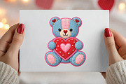 Patchwork Valentine Love Teddy Bear, an Illustration by DreamPrint404 (Thumbnail 6 of 8)