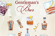 Gentleman's Bar Watercolor Clipart, a Food Illustration by ArtCreationsDesign (Thumbnail 3 of 12)