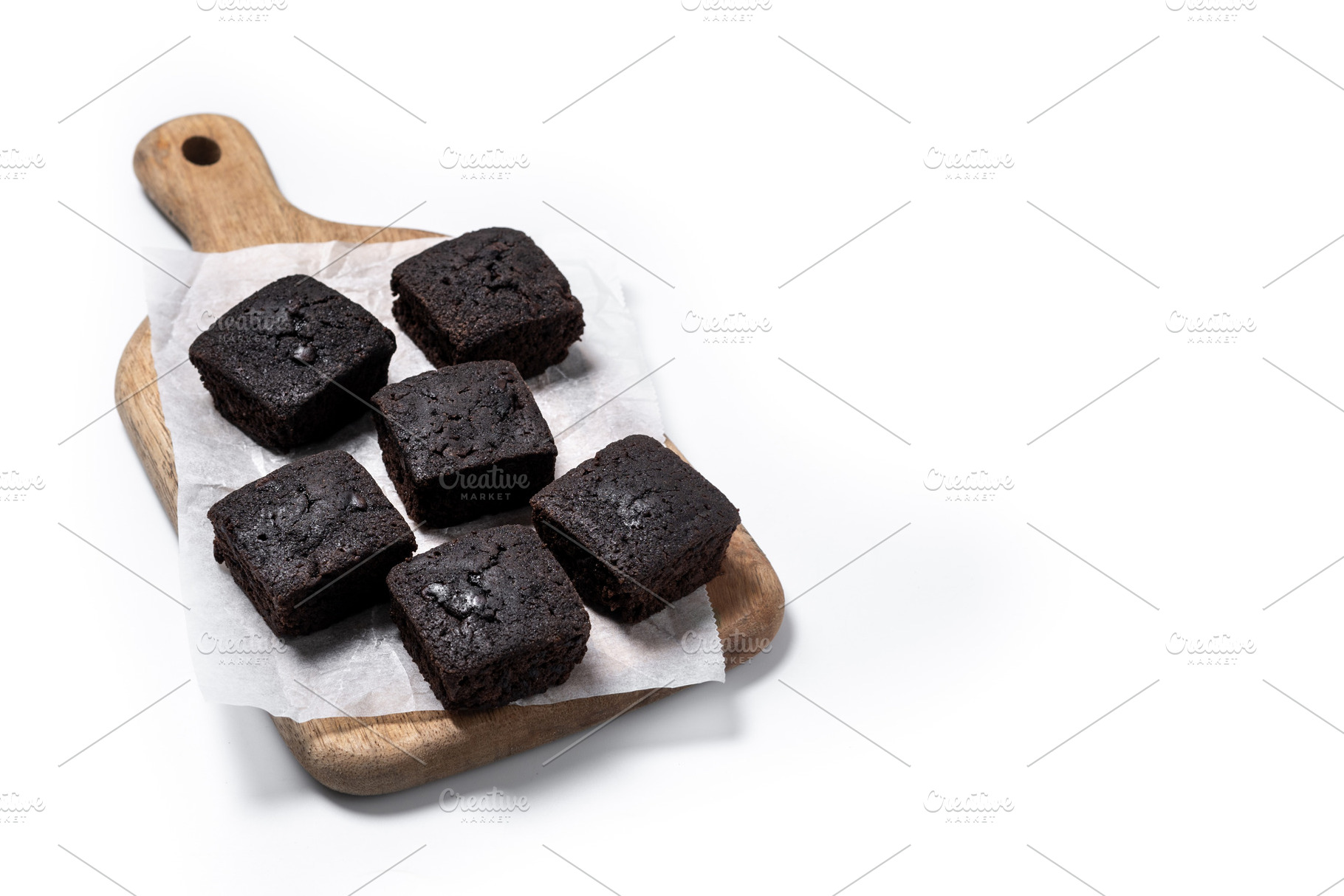 Homemade chocolate brownies on cutting board, a Food & Drink Photo by etorres69