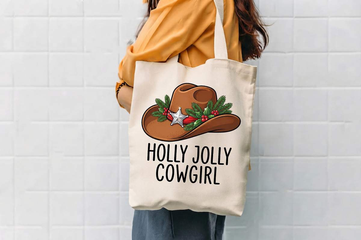 Holly Jolly Cowgirl Cowboy Hat PNG, a Seasonal Illustration by CrexoraLab (Photo 4 of 4)
