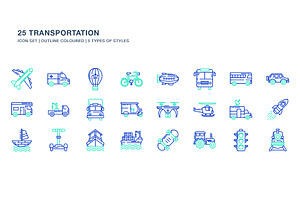 Transportation And Vehicle Icon Set