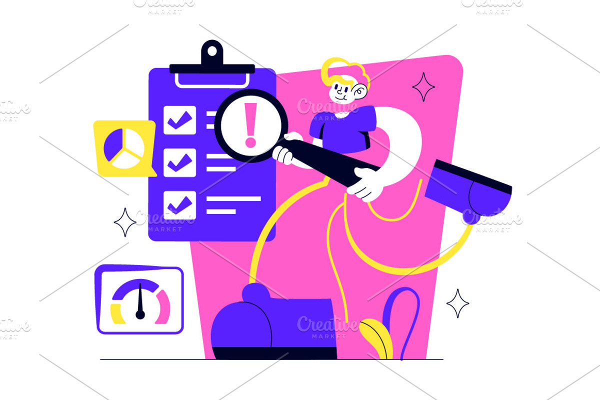 4 Risk Assessment Illustration, a Technology Illustration by denayunebgt (Photo 3 of 4)