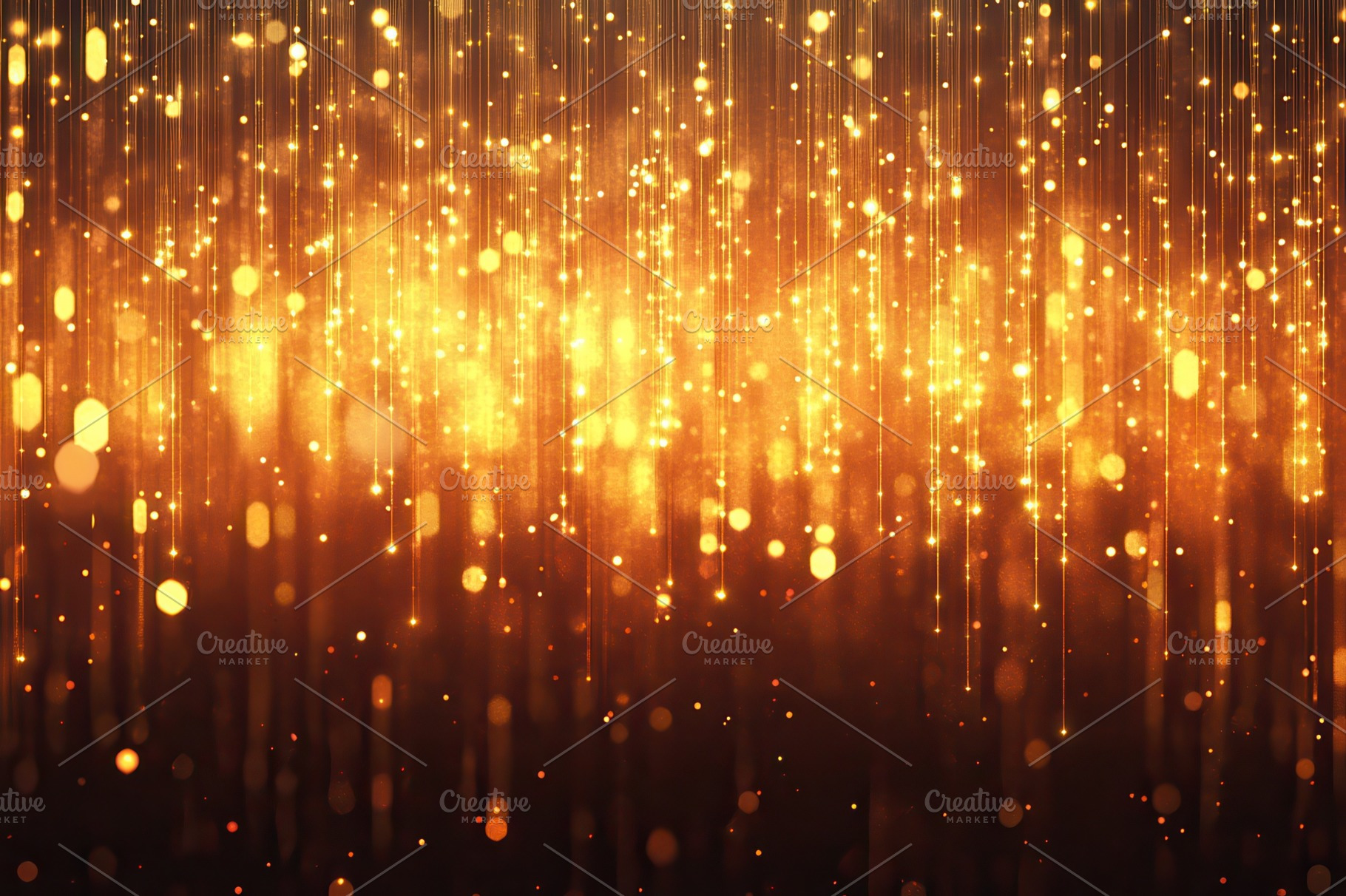 Golden lights sparkle and shine a fe, an Abstract Photo by Pixeness Studio