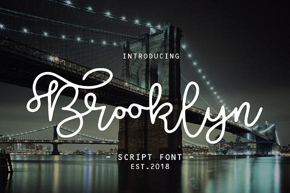 Brooklyn script font preview 8