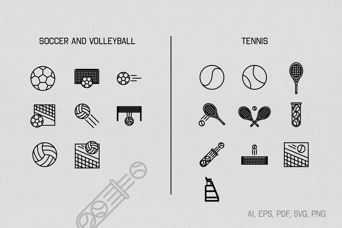 Linear Sports Icons, an Icon by The Fake PNG (Photo 4 of 11)