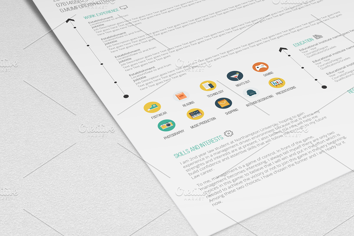 Midnight/Midday CV's, a Resume Template by Valeur Design (Photo 3 of 6)