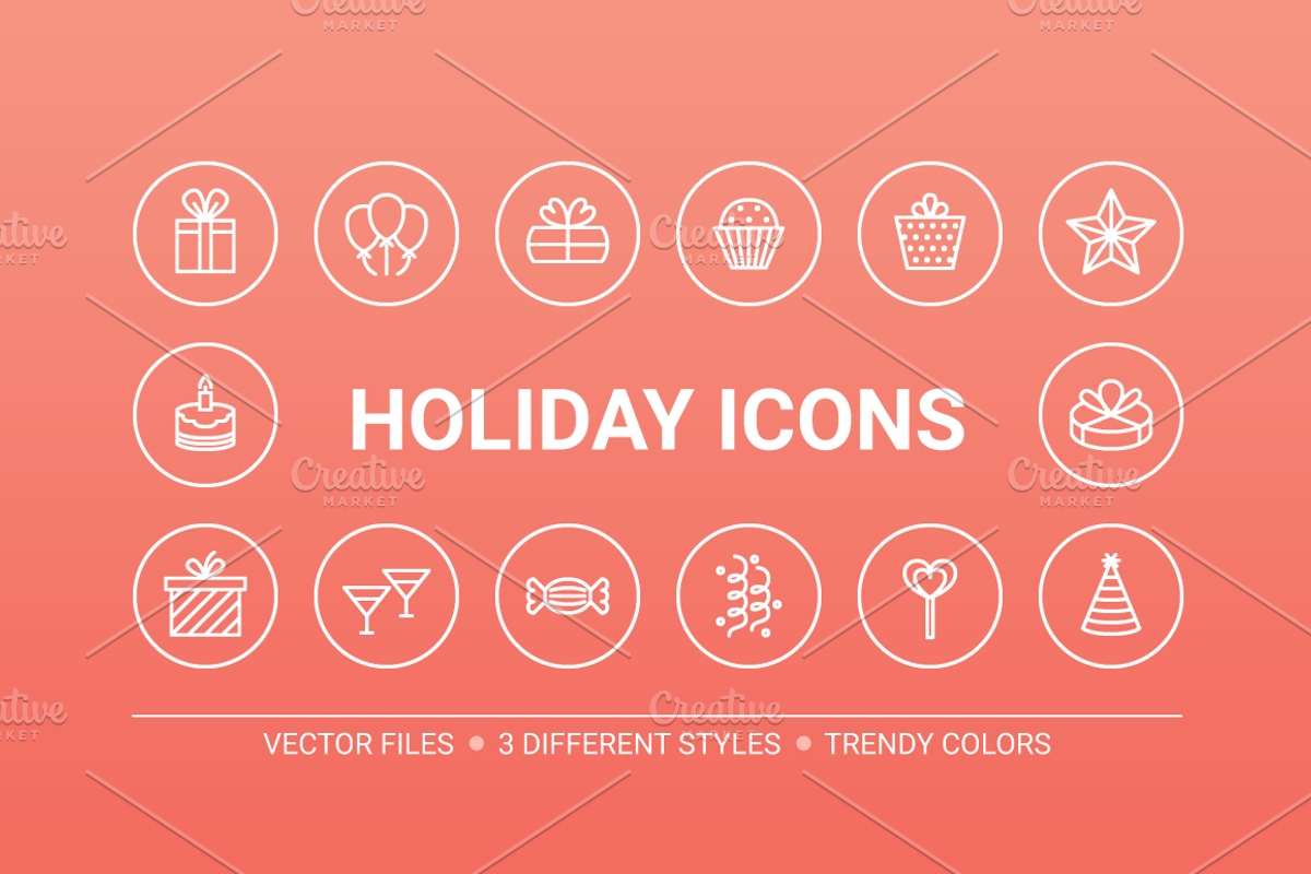 Circle holiday icons
