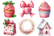 Pink Christmas Clipart, an Illustration by Pixels.Craft (Thumbnail 3 of 7)