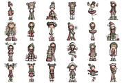 Christmas Little Girl Clipart, an Illustration by Daily.Designs (Thumbnail 4 of 5)