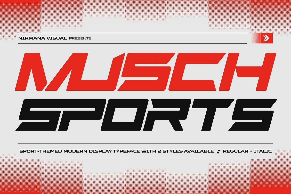 Musch Sports - Branding Logo Font, a Sans Serif Font by Nirmana Visual (Photo 1 of 15)