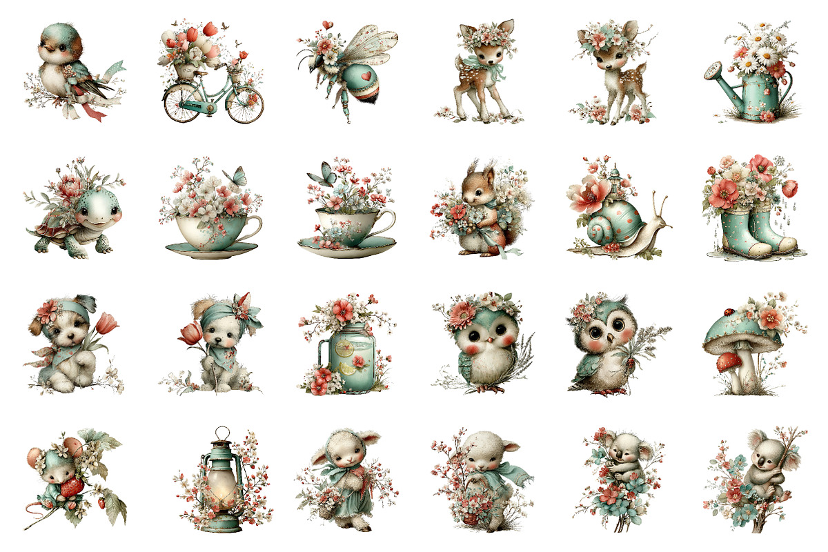 Whimsical Spring Clipart, an Illustration by CreationArt (Photo 2 of 7)