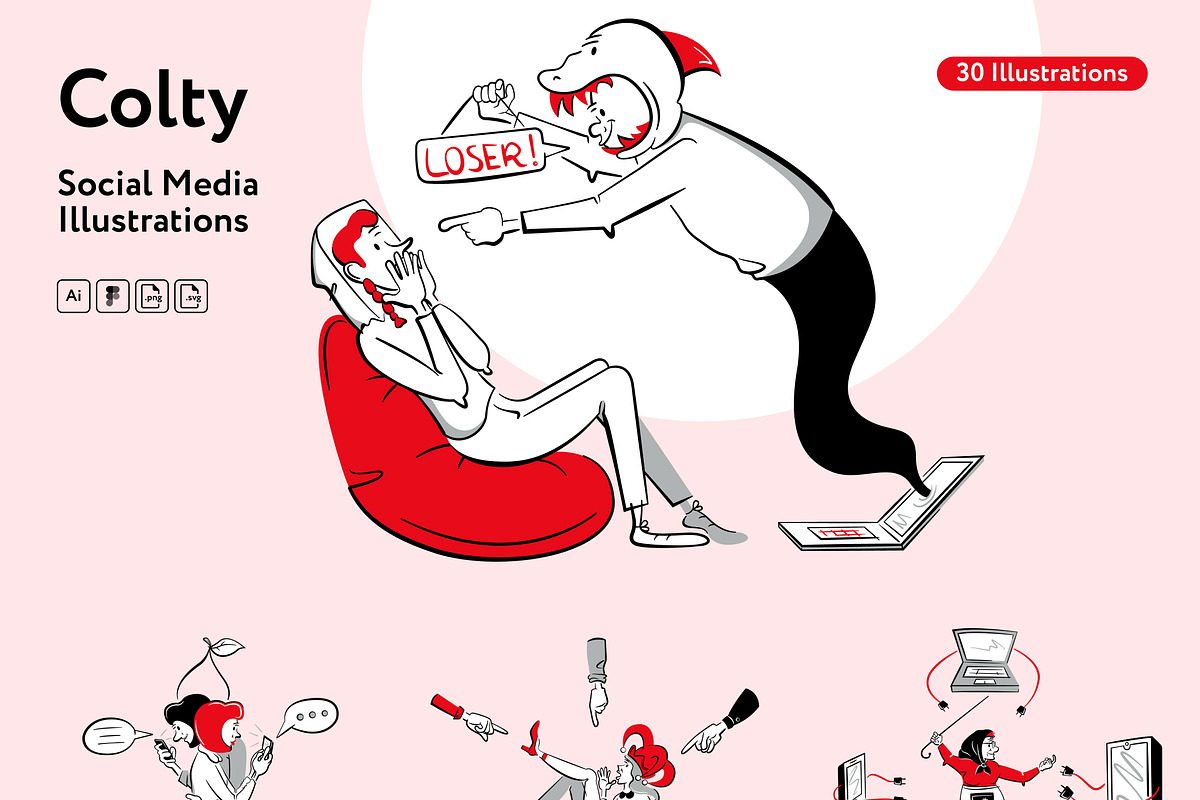 Colty Social Media Illustrations