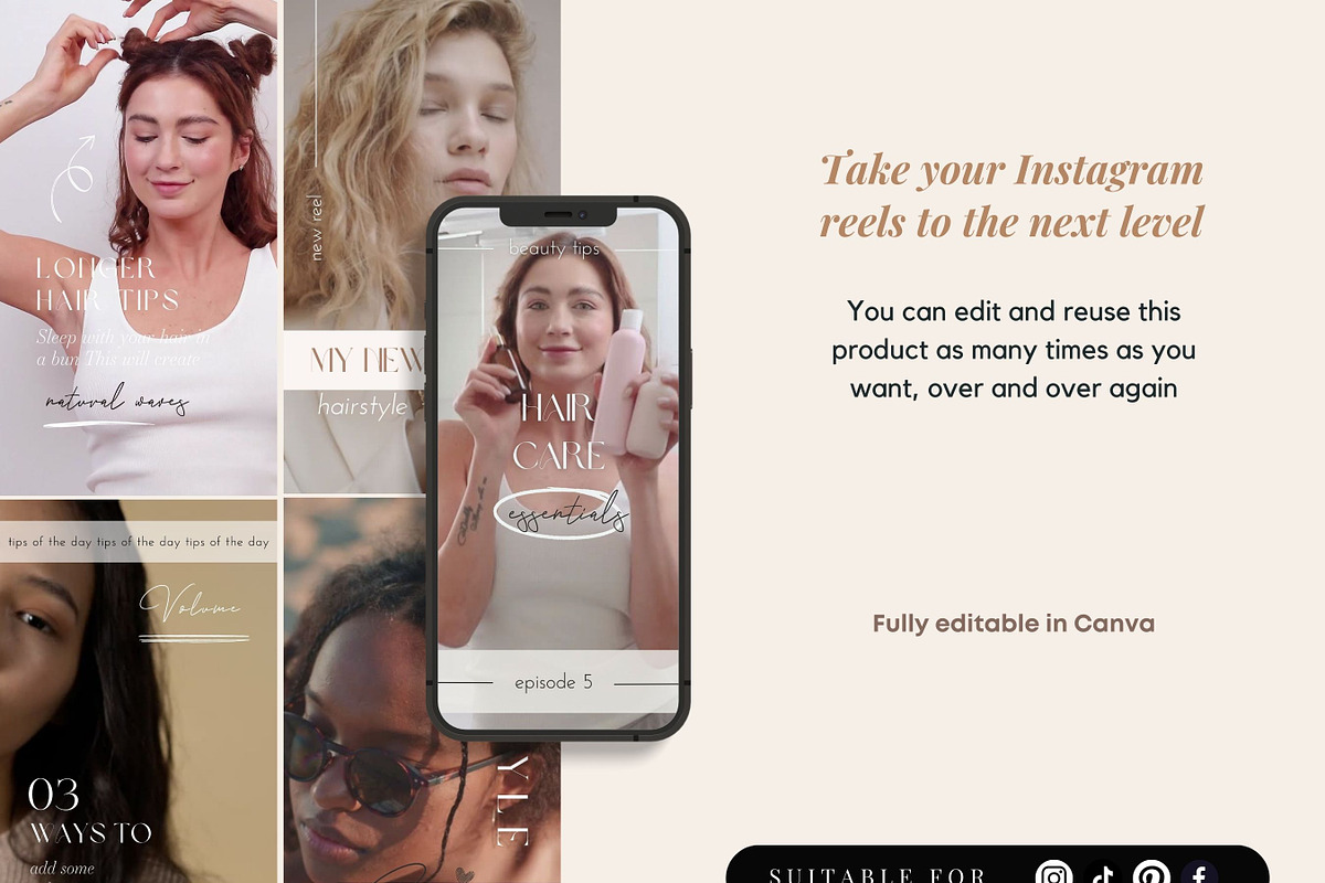 HairStylist Instagram Video Reels, a Social Media Template by design4social (Photo 3 of 7)