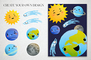 Solar system. Cute Planets Clipart, a Decorative Illustration by LukaJreym (Thumbnail 6 of 12)
