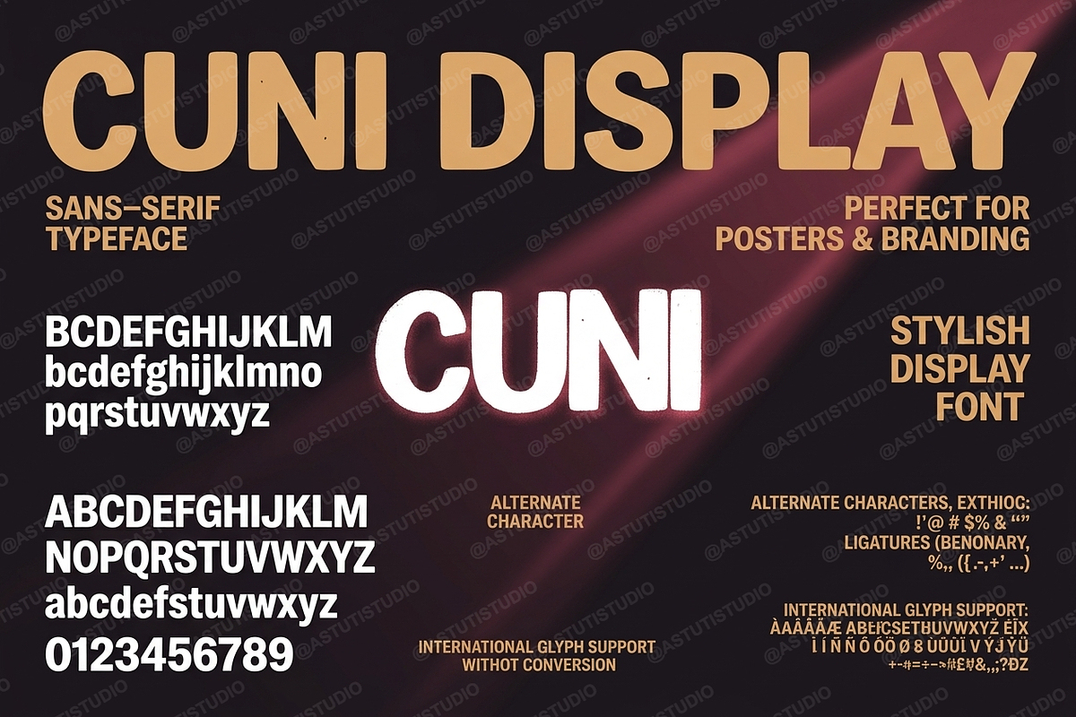 Cuni - Elegant Modern Serif Typeface, a Serif Font by Astuti Studio (Photo 1 of 25)