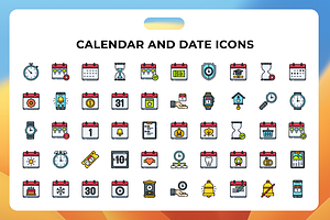 Calendar And Date Icons, a Duotone Icon by Wencory