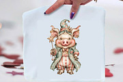 Whimsical Pig 4th of July Clipart, an Animal Illustration by SVGArt (Thumbnail 3 of 9)