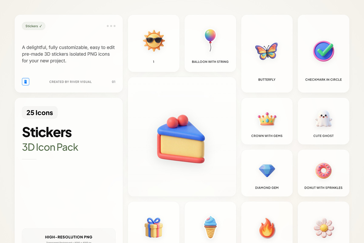 3D Stickers, an Emoji Icon by River Visual (Photo 1 of 5)