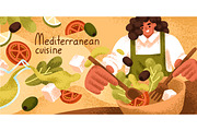 Mediterranean cuisine, food banners, a Food Illustration by Good Studio (Thumbnail 3 of 7)