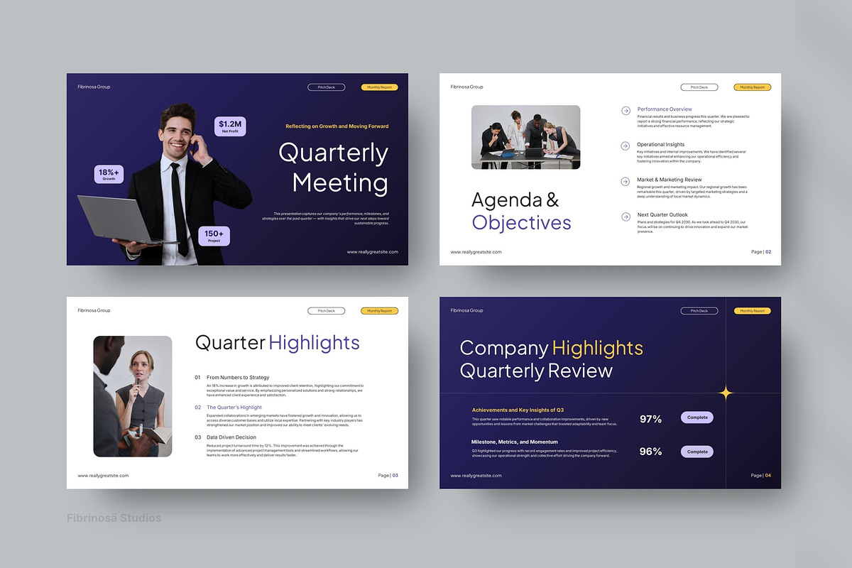Business Review Presentation Deck, a Presentation Template by FIBRINOSÄ (Photo 5 of 6)