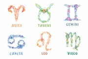 Boho Zodiac Signs Vector, an Illustration by kisikoida (Thumbnail 3 of 9)
