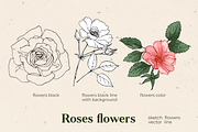 Flowers Roses. Sketch vector, an Illustration by irina.vaneeva (Thumbnail 3 of 3)