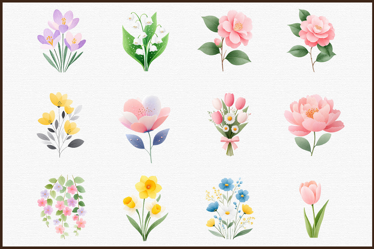 Spring Bloom Watercolor Clipart Set, an Illustration by Sublimation Artist (Photo 3 of 6)