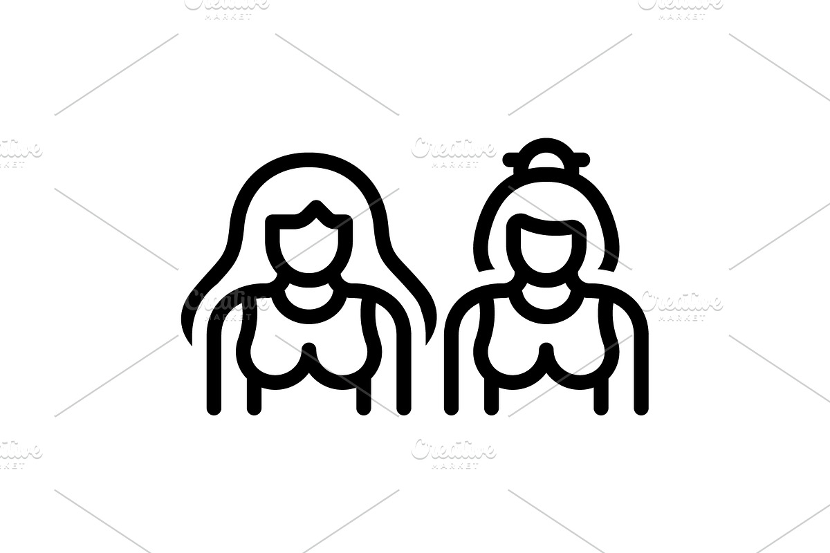 Babes girls black icon, an Outline Icon by Creative priyanka