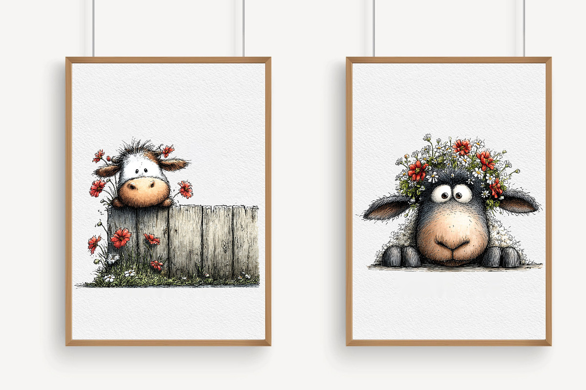 Peeking Farm Animals PNG Clipart, an Illustration by Libby Wishes (Photo 3 of 5)