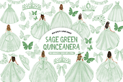 Sage Green Quinceanera Clipart, an Illustration by TatiMockup (Thumbnail 1 of 6)