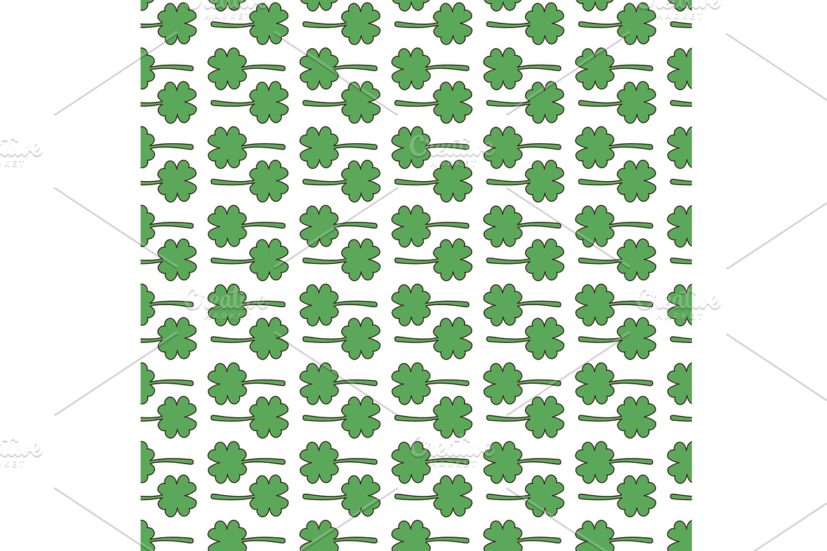 Four-leaf clover seamless pattern, an Object Illustration by Valerie Bodnar