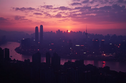 Panoramic view of a city skyline at, a Photo by Iftikhar Alam