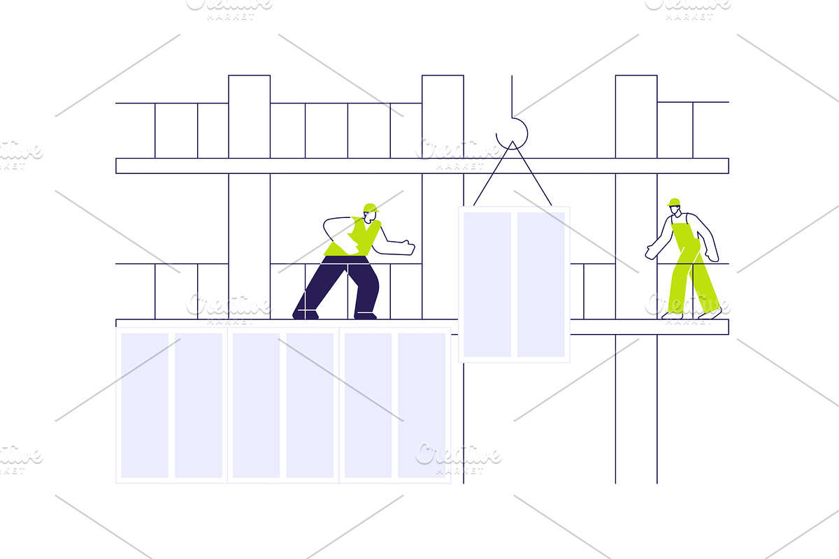 Curtain walling system abstract, an Object Illustration by Visual Generation