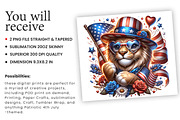 Lion 4th of July Tumbler Wrap Design, an Object Graphic by Creative Arslan (Thumbnail 2 of 3)