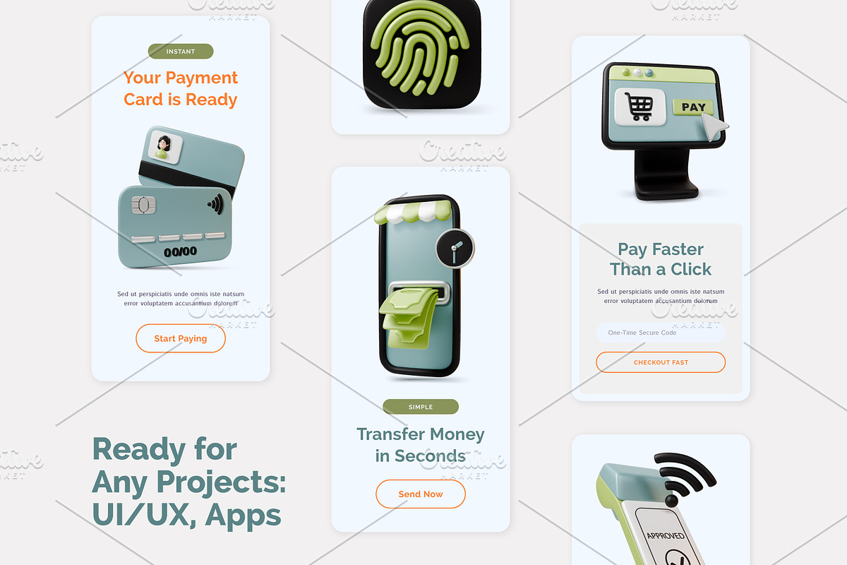 Payment Methods Concept, an Object 3D Model by 35lab (Photo 5 of 6)