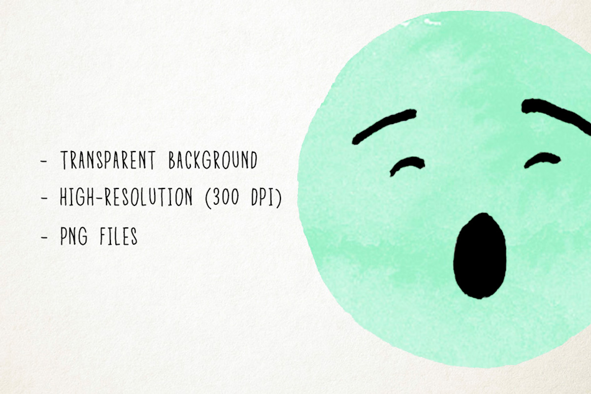 Watercolor Emotions Clipart, Emojis, an Object Graphic by Paulaparaula (Photo 3 of 3)