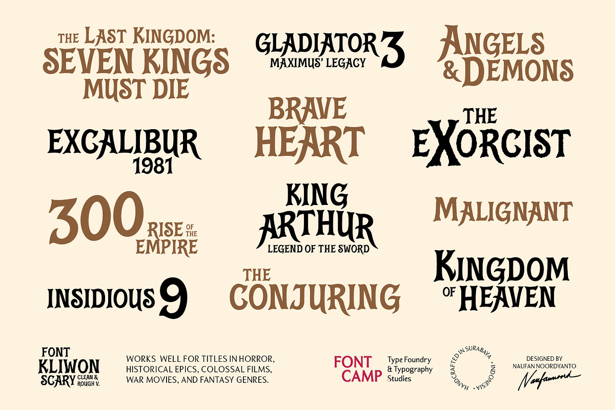 Kliwon Scary Font, a Serif Font by Fontcamp Type Foundry (Photo 12 of 13)