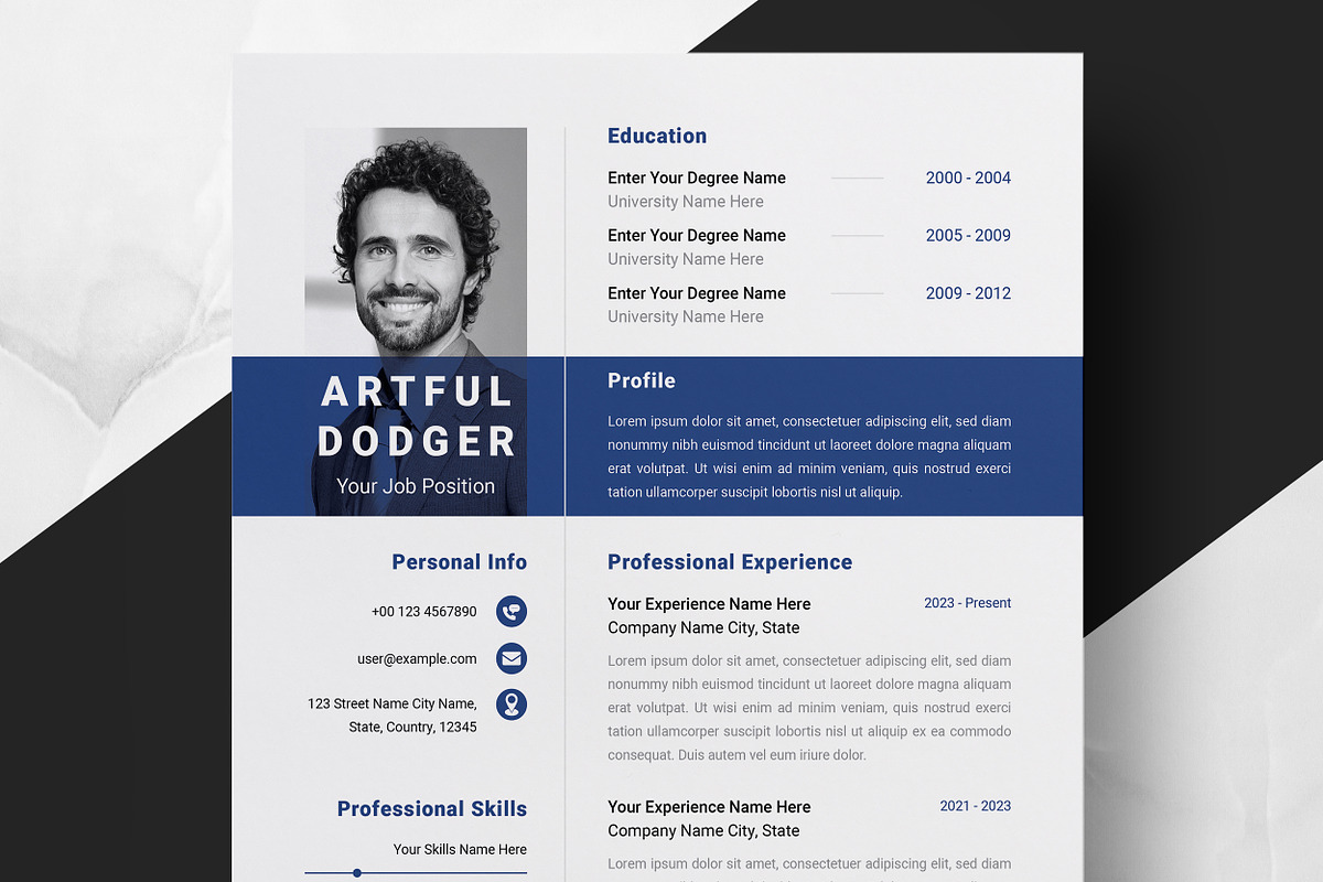 Colorful & Clean Resume Design, a Resume Template by ResumeInventor (Photo 1 of 5)