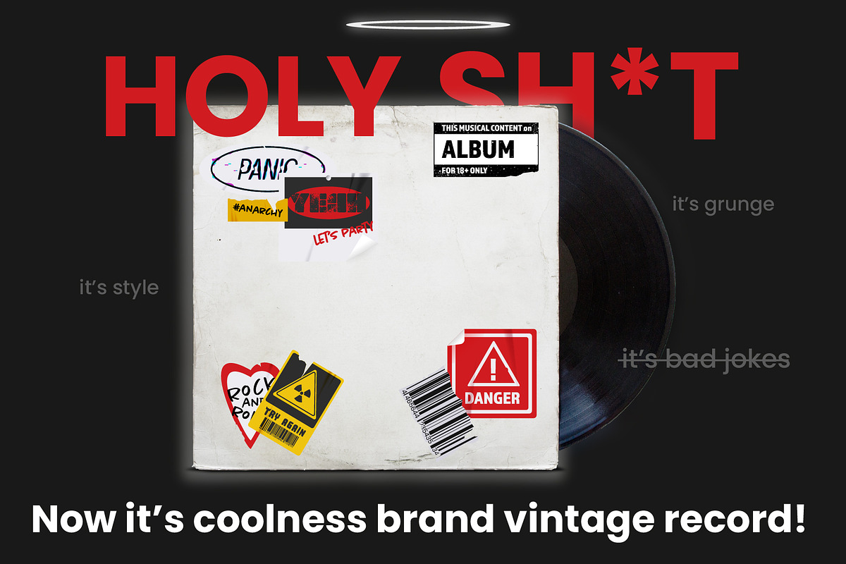 The punk stickers set with texture, a Texture Illustration by Debar's Shop (Photo 6 of 7)