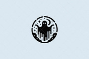 Spooky Ghost Emblem, a Seasonal Illustration by Vectorium Studio (Thumbnail 2 of 3)