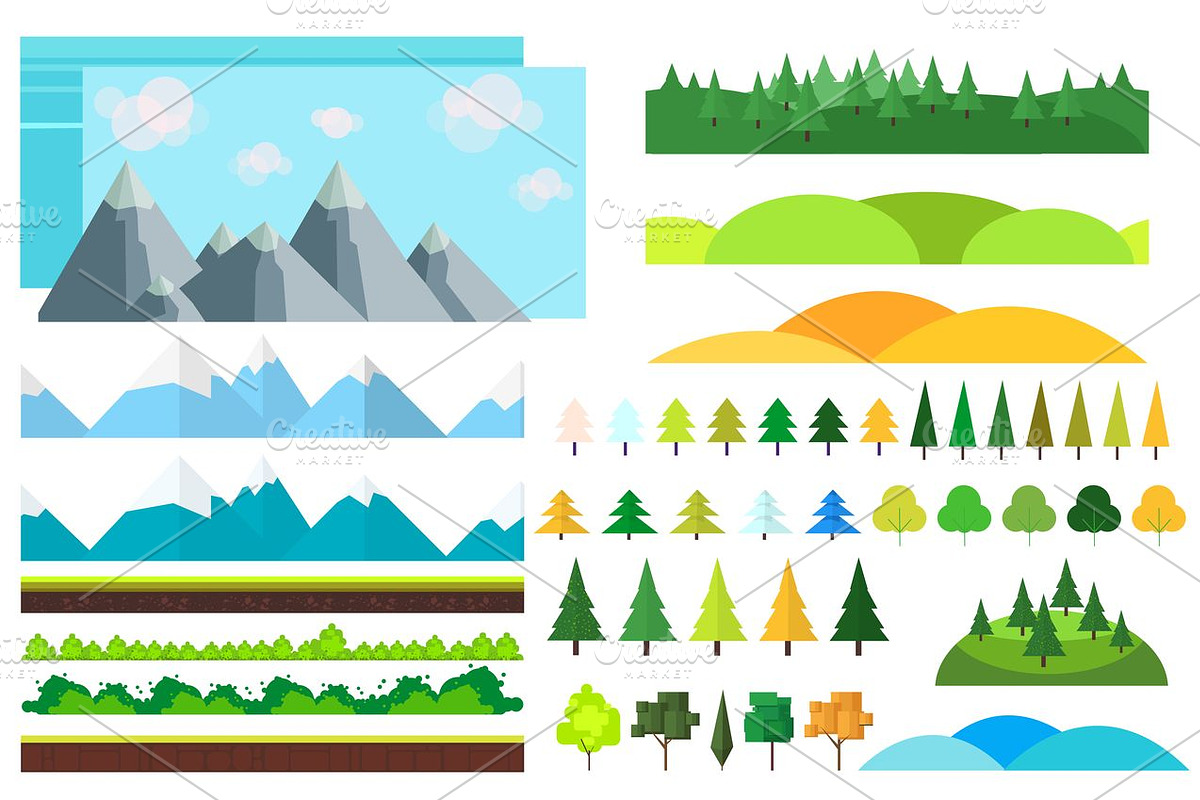 Landscape Constructor Set I, a Background Graphic by 2dvillShop (Photo 4 of 6)