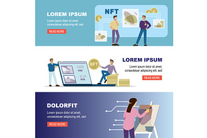 NFT concept. non fungible token, a Technology Illustration by Multigon